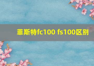 菲斯特fc100 fs100区别